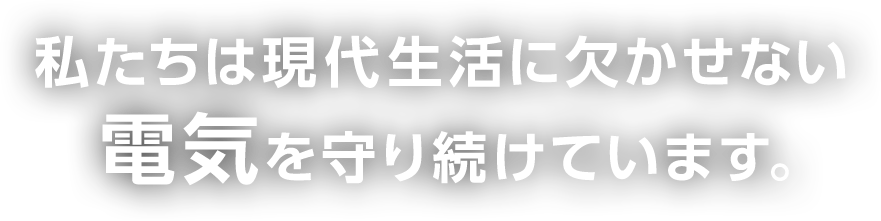 私たちは現代生活に欠かせない電気を守り続けています。